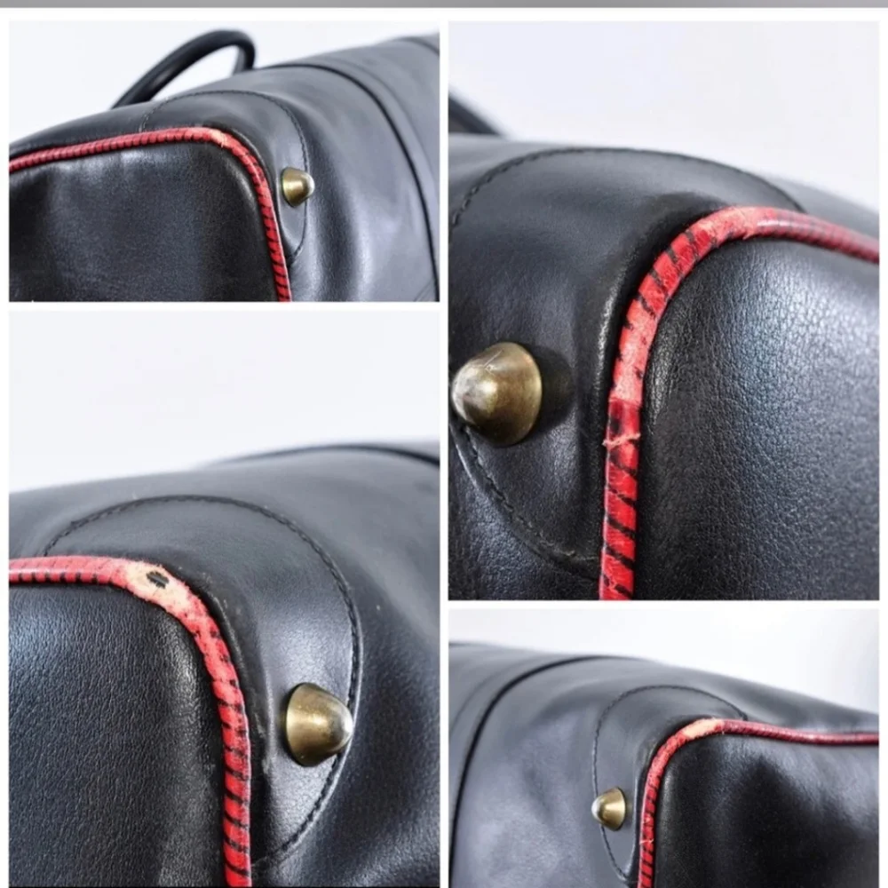 Valentino Garavani: Black Leather Boston Bag - Picture 12 of 12